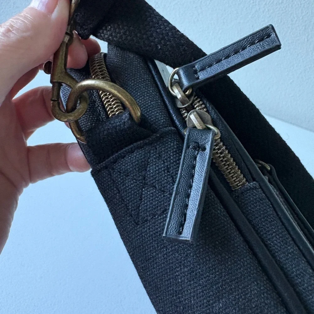 Eddie Bauer‎ Charcoal Black Messenger Bag Handle Shoulder Strap Office School